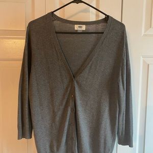 Old Navy Gray Cardigan V Neck Button Up Sweater L